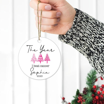The Year I Beat Cancer, Warrior - Personalized Acrylic Ornament