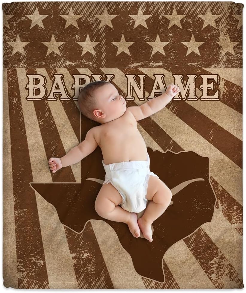 Wild West Cow Skull Baby Blanket - Personalized Blanket