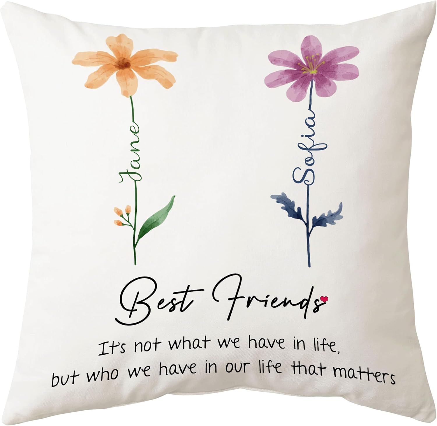 Best Friend Floral - Personalized Pillow (Insert Included)