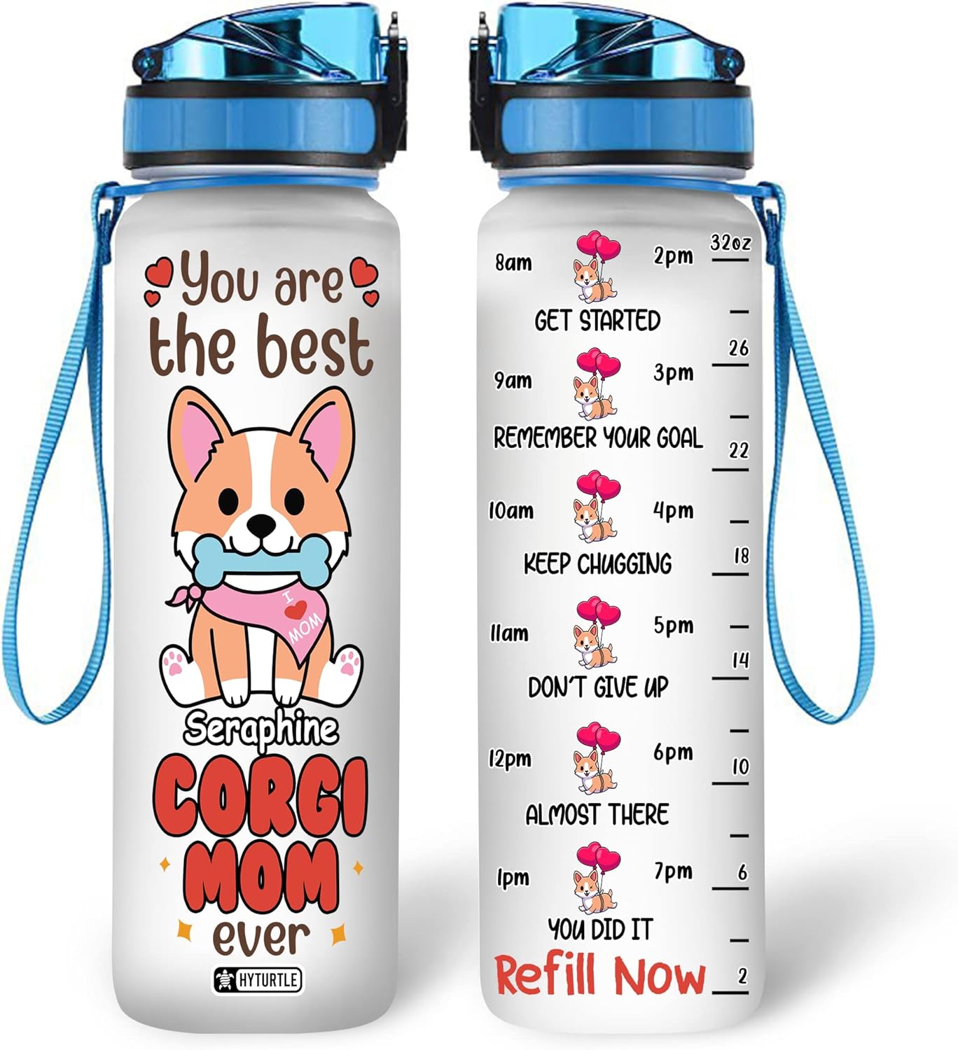 You Are The Best Corgi Mom - Personalized Water Tracker Bottle 32oz