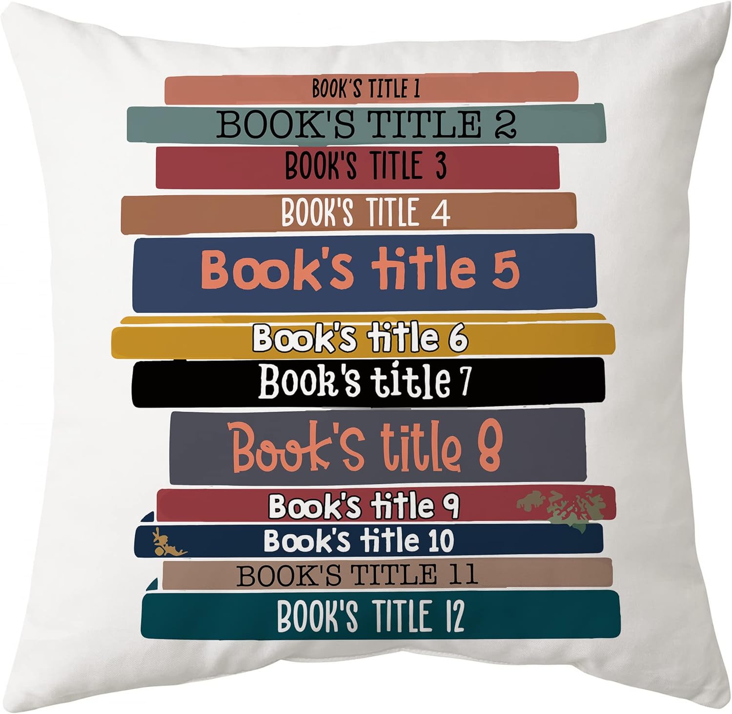 Book's Titles Pattern - Personalized Pillow (Insert Included)