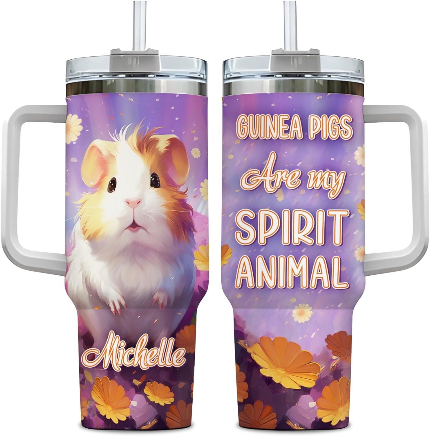 Guinea Pig Are My Spirit Animal - Personalized Tumbler 40oz with Straw