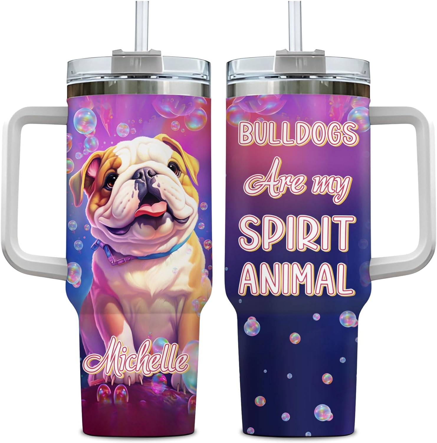 Bulldog Are My Spirit Animal - Personalized Tumbler 40oz with Straw