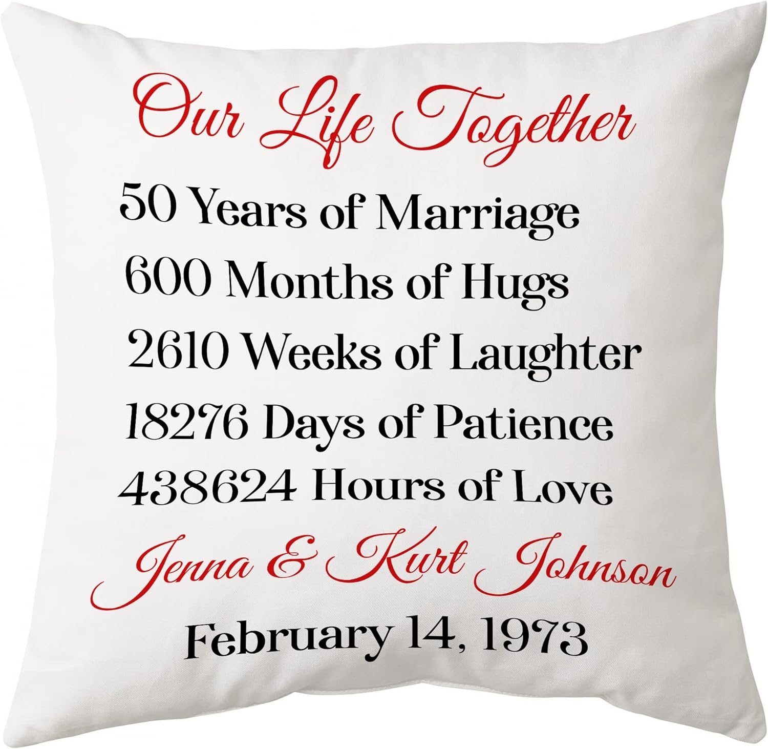 50th Anniversary - Personalized Pillow (Insert Included)