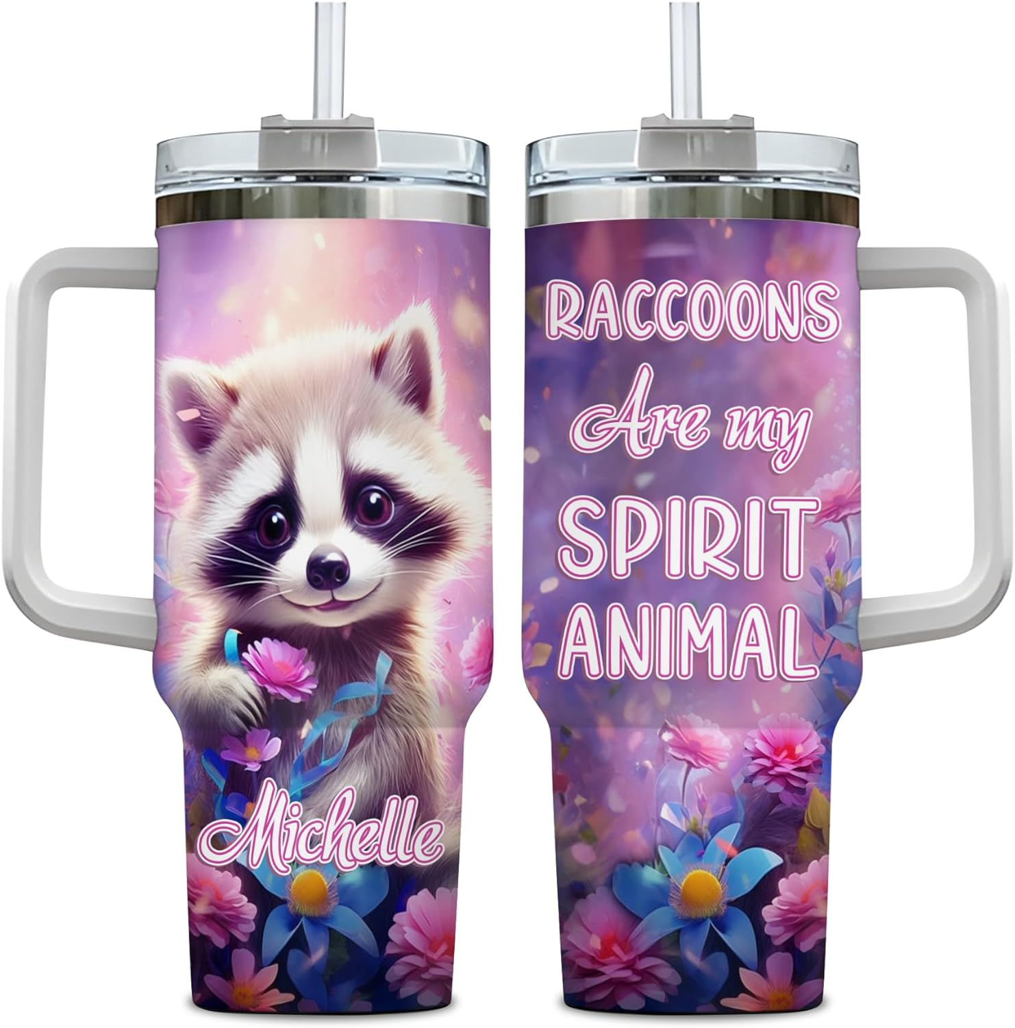 Raccoon Are My Spirit Animal - Personalized Tumbler 40oz with Straw