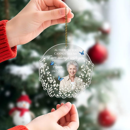 Butterfly Memorial Cut Acrylic Ornament – Personalized Sympathy Gift for Loss of Loved One
