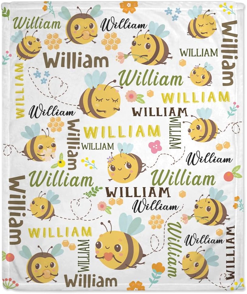 Bee Baby Blanket - Personalized Blanket