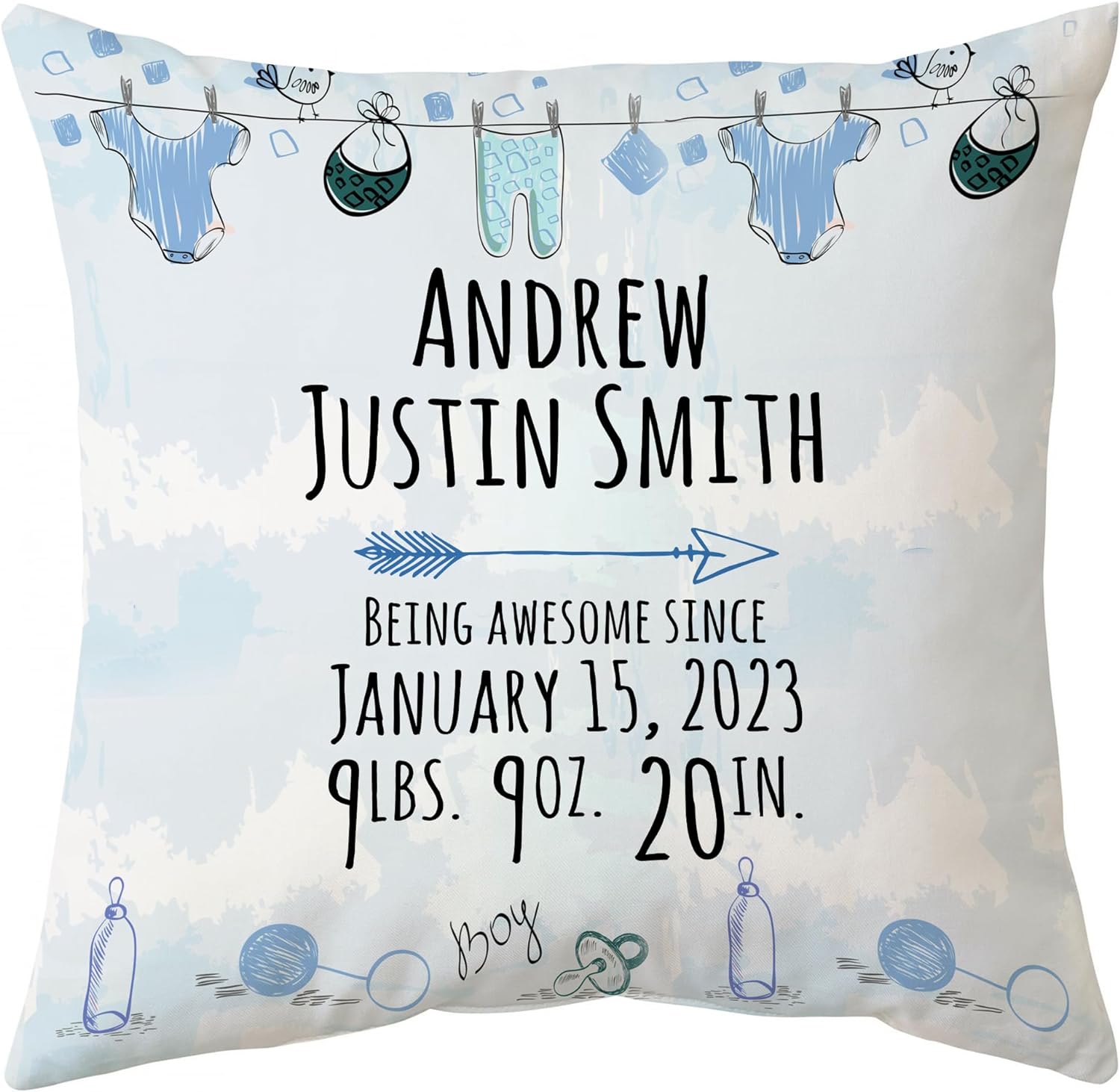 Boys Birthday Theme - Personalized Pillow (Insert Included)