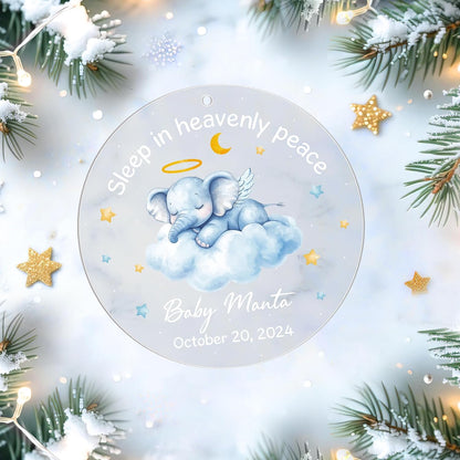 Heaven’s Baby Memorial Cut Acrylic Ornament – Personalized Sympathy Gift for Parents After Miscarriage or Infant Loss – Memorial Tree Keepsake