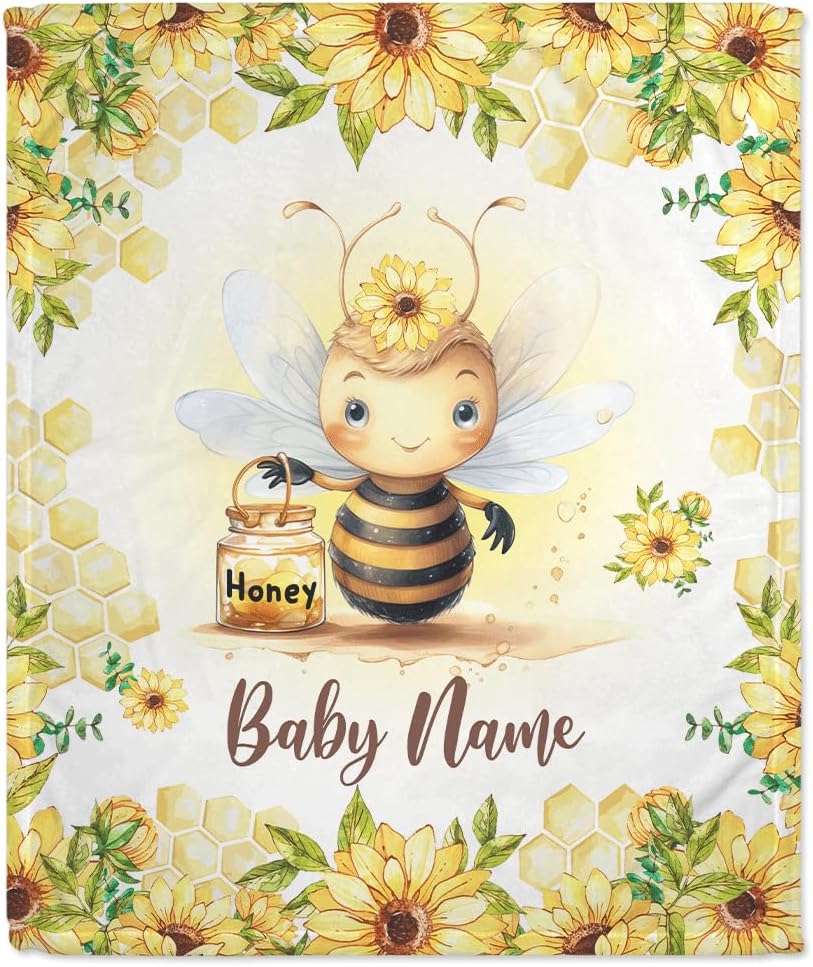 Bee Baby Blanket - Personalized Blanket