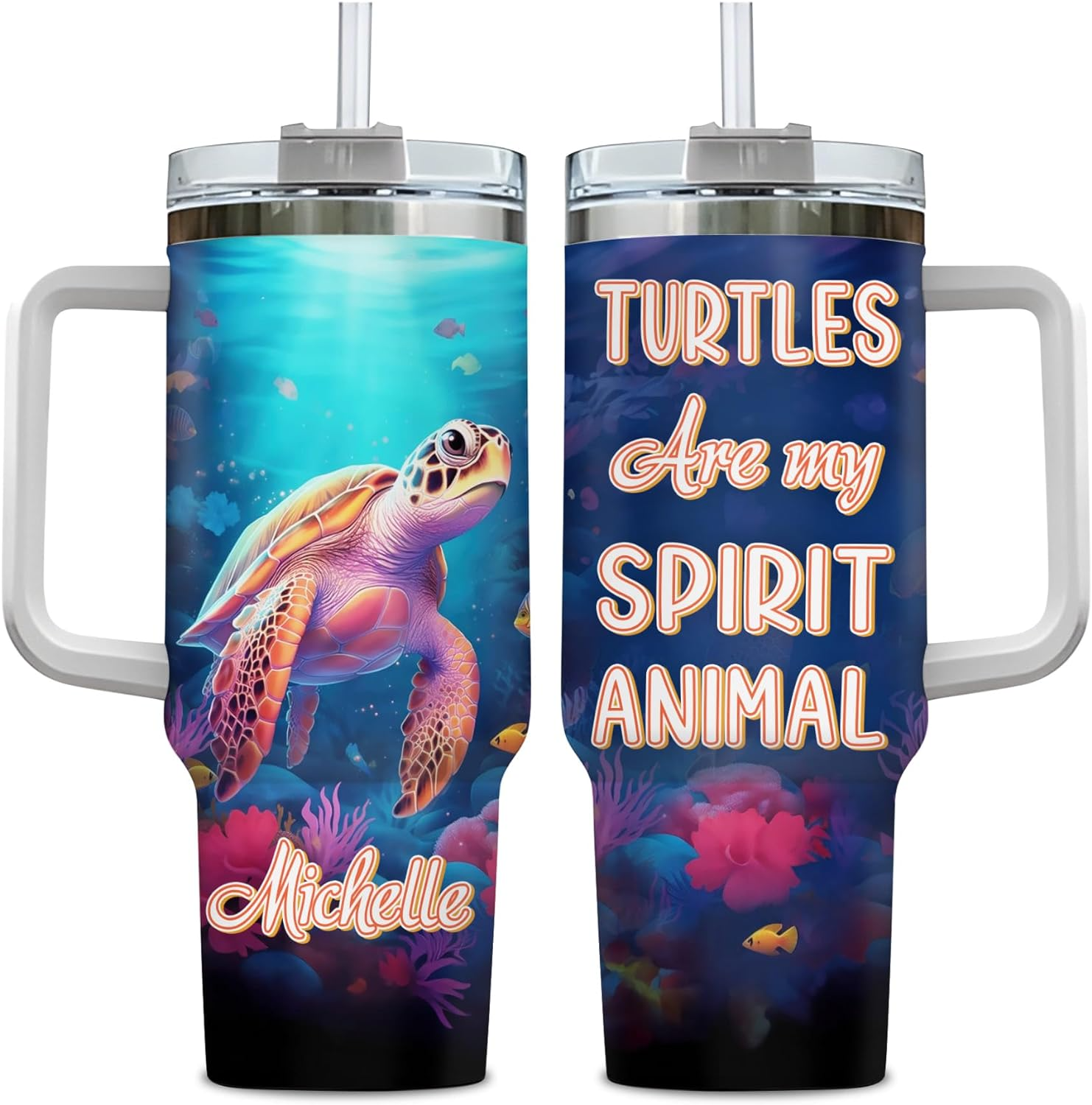 Turtle Are My Spirit Animal - Personalized Tumbler 40oz with Straw