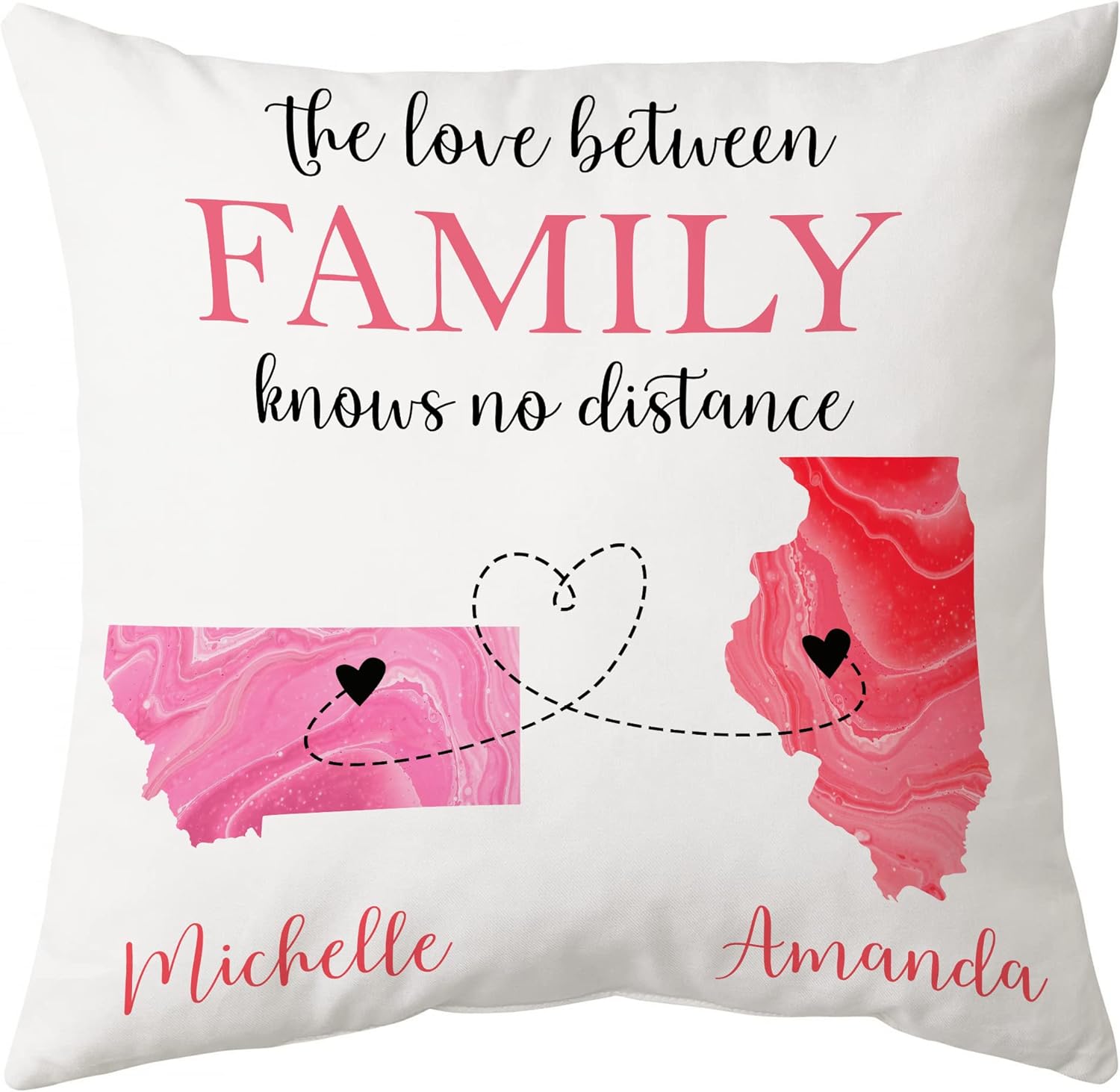 The Love Between Family Knows No Distance - Personalized Pillow (Insert Included)