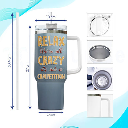 Funny Chicken Squad Tumbler 40oz with Handle & Straw – Personalized Stainless Steel Insulated Travel Cup with Lid – Creative Gift for Chicken Lovers
