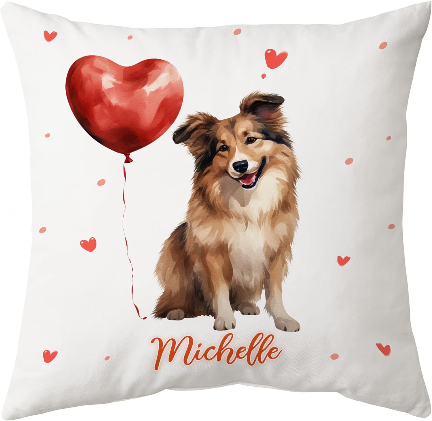 Dog Valentine Pattern - Personalized Pillow (Insert Included)