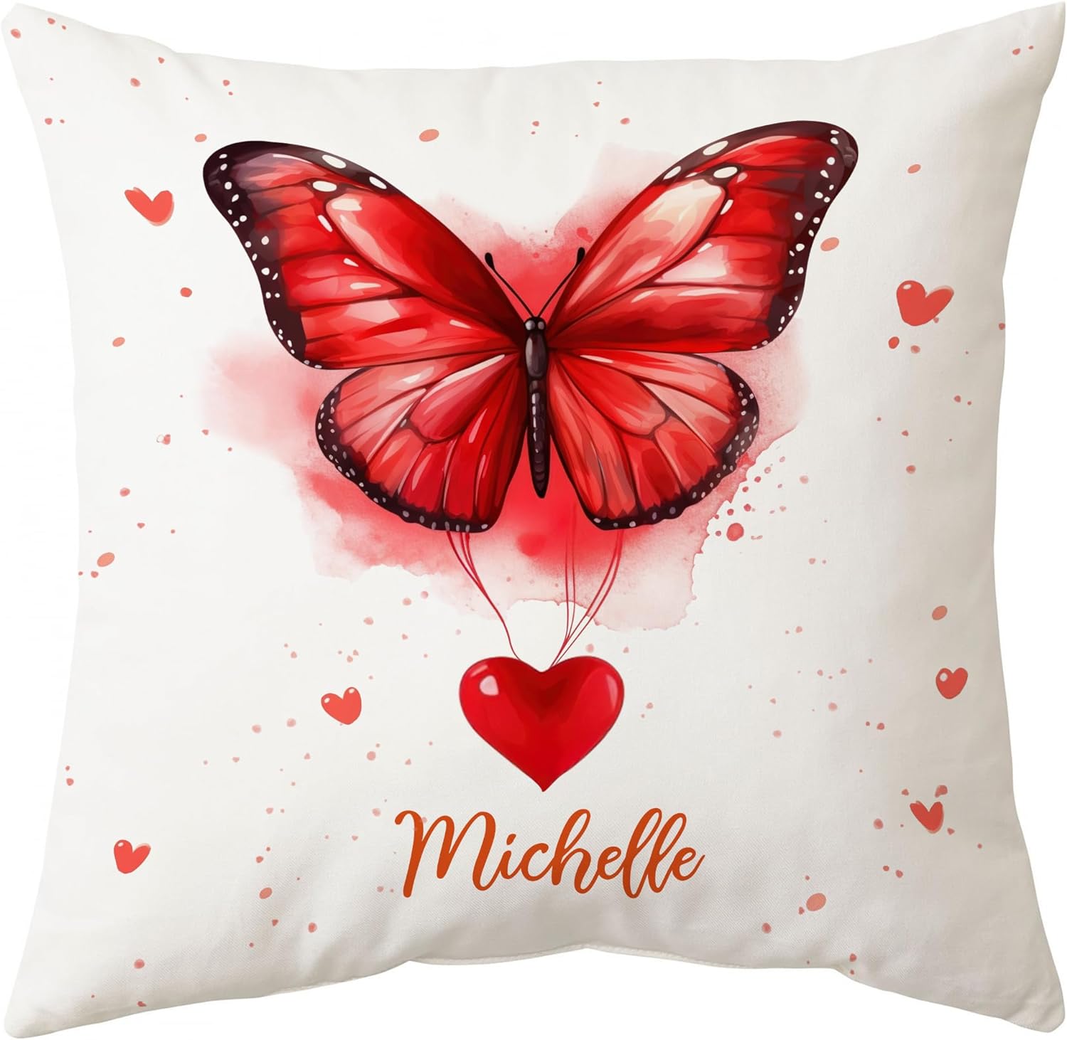 Butterfly Valentine Pattern - Personalized Pillow (Insert Included)