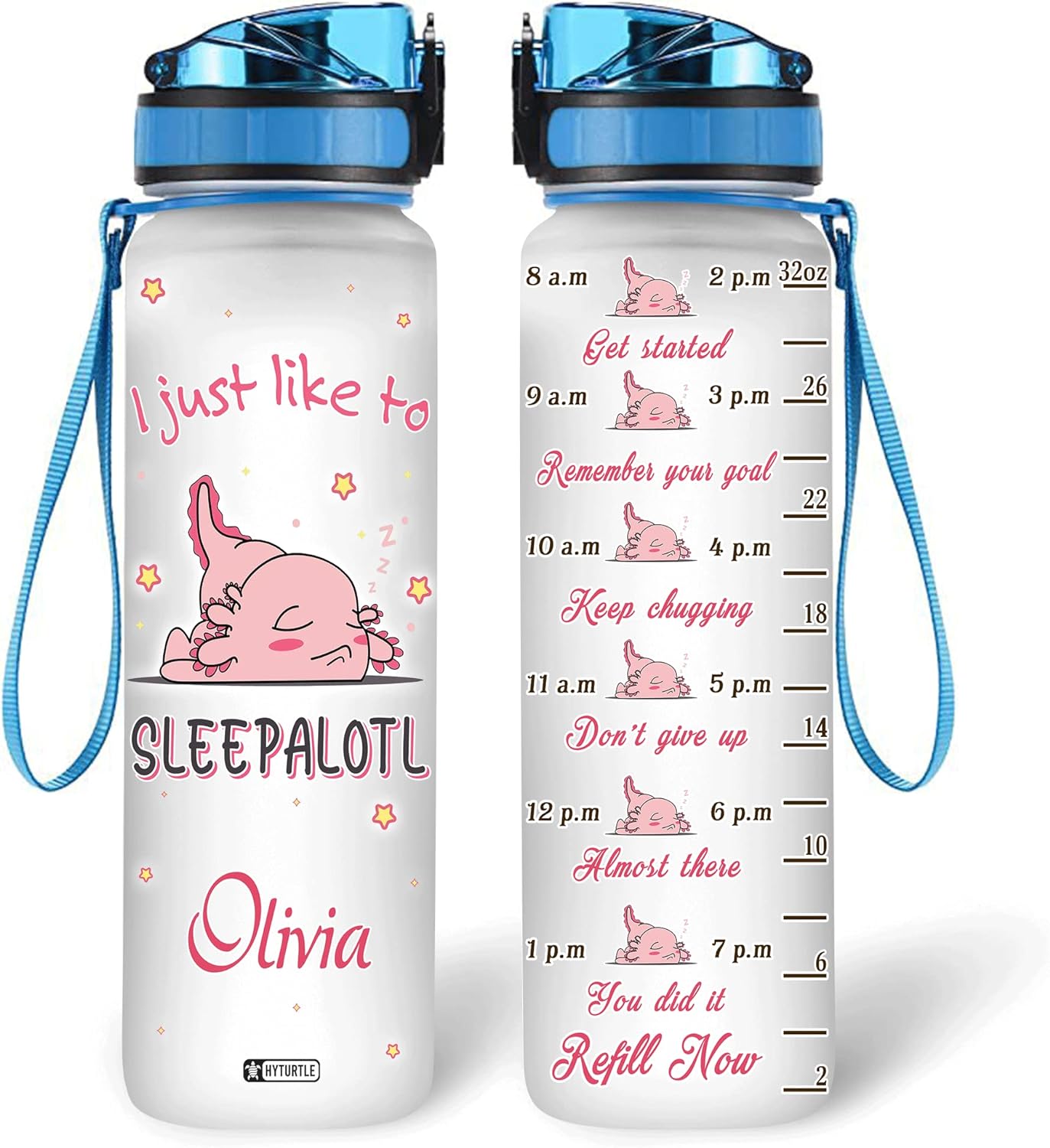 I Just Like To Sleepalotl - Personalized Water Tracker Bottle 32oz