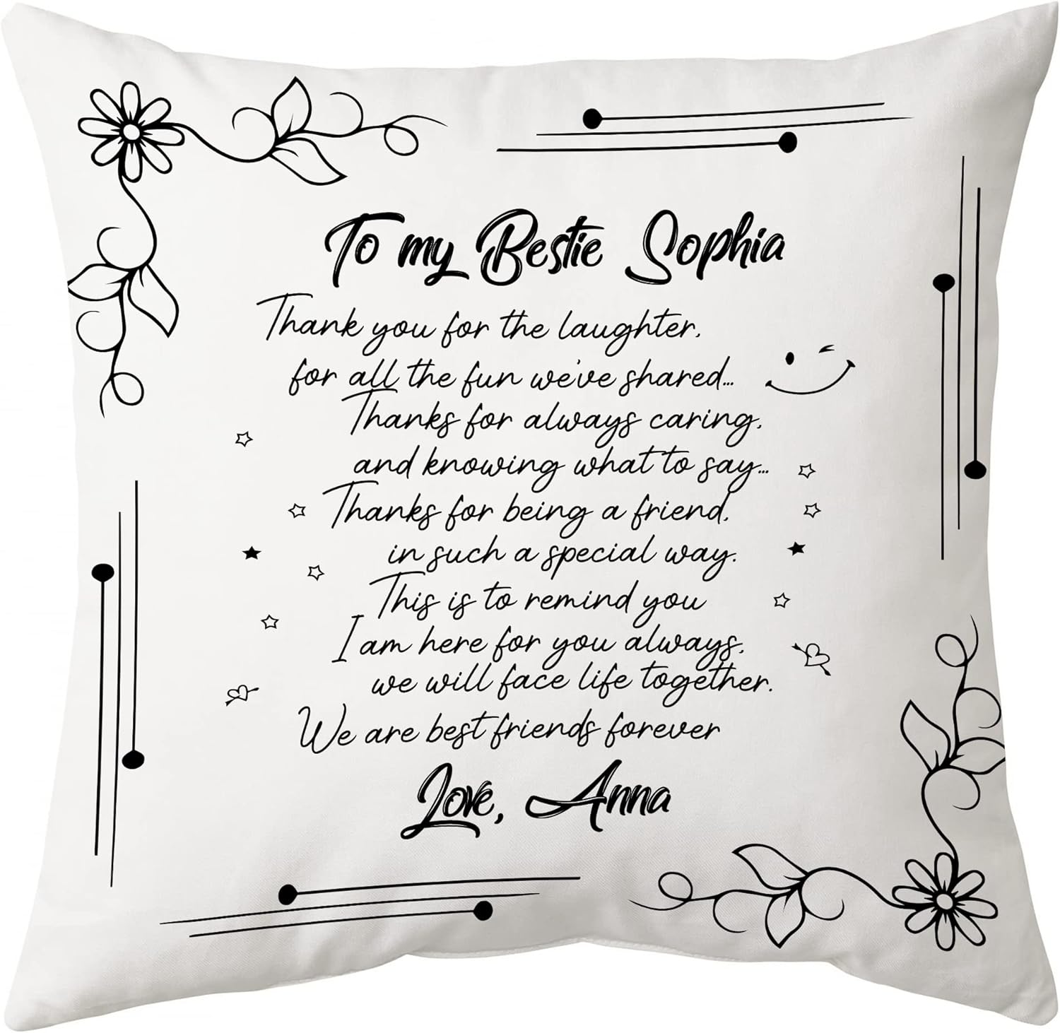 To My Bestie - Personalized Pillow(Insert Included)