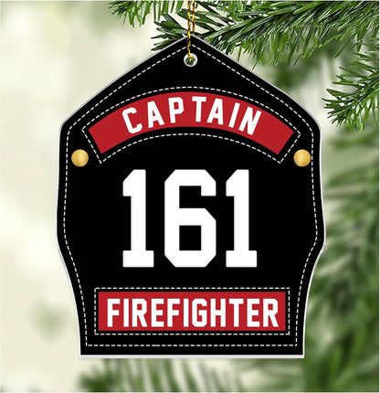 Firefighter Helmet Cut Acrylic Ornament – Personalized Christmas Gift for Fireman, EMT, or First Responder Hero