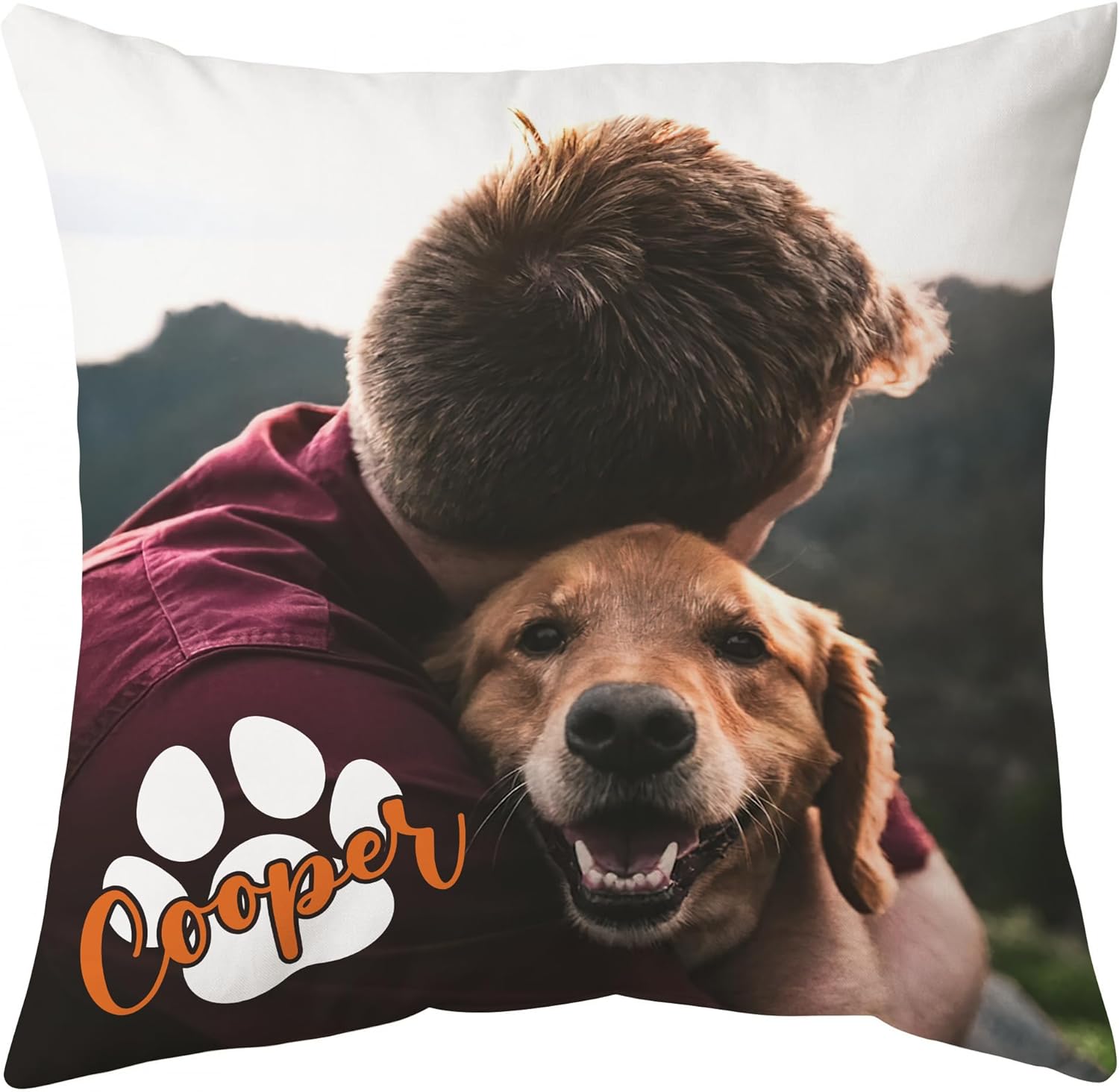 Dog & Man - Personalized Photo Pillow