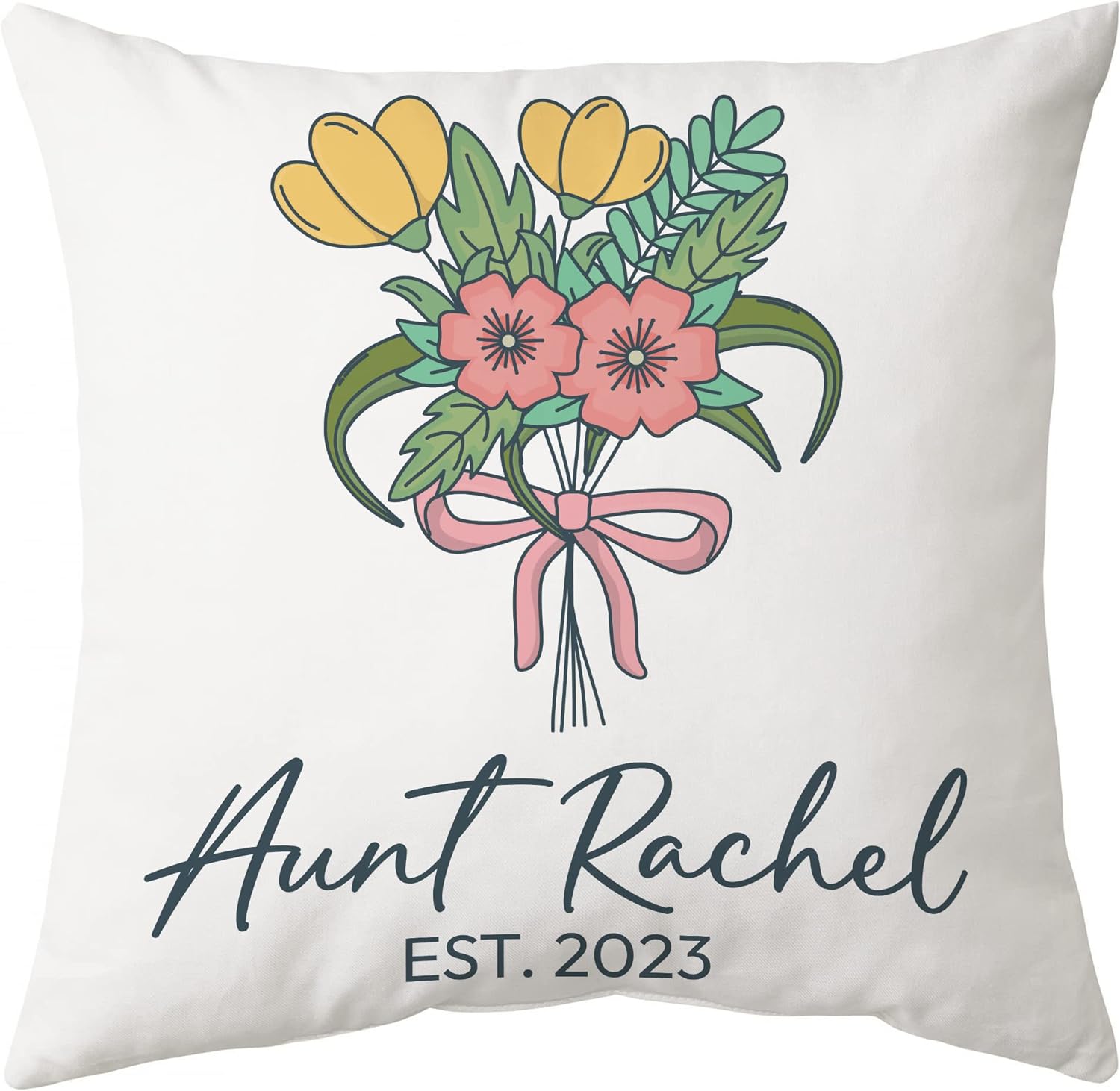 Aunt Floral Theme - Personalized Pillow (Insert Included)