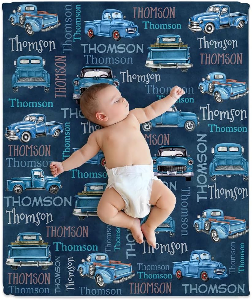 Car Pattern Baby Blanket - Personalized Blanket