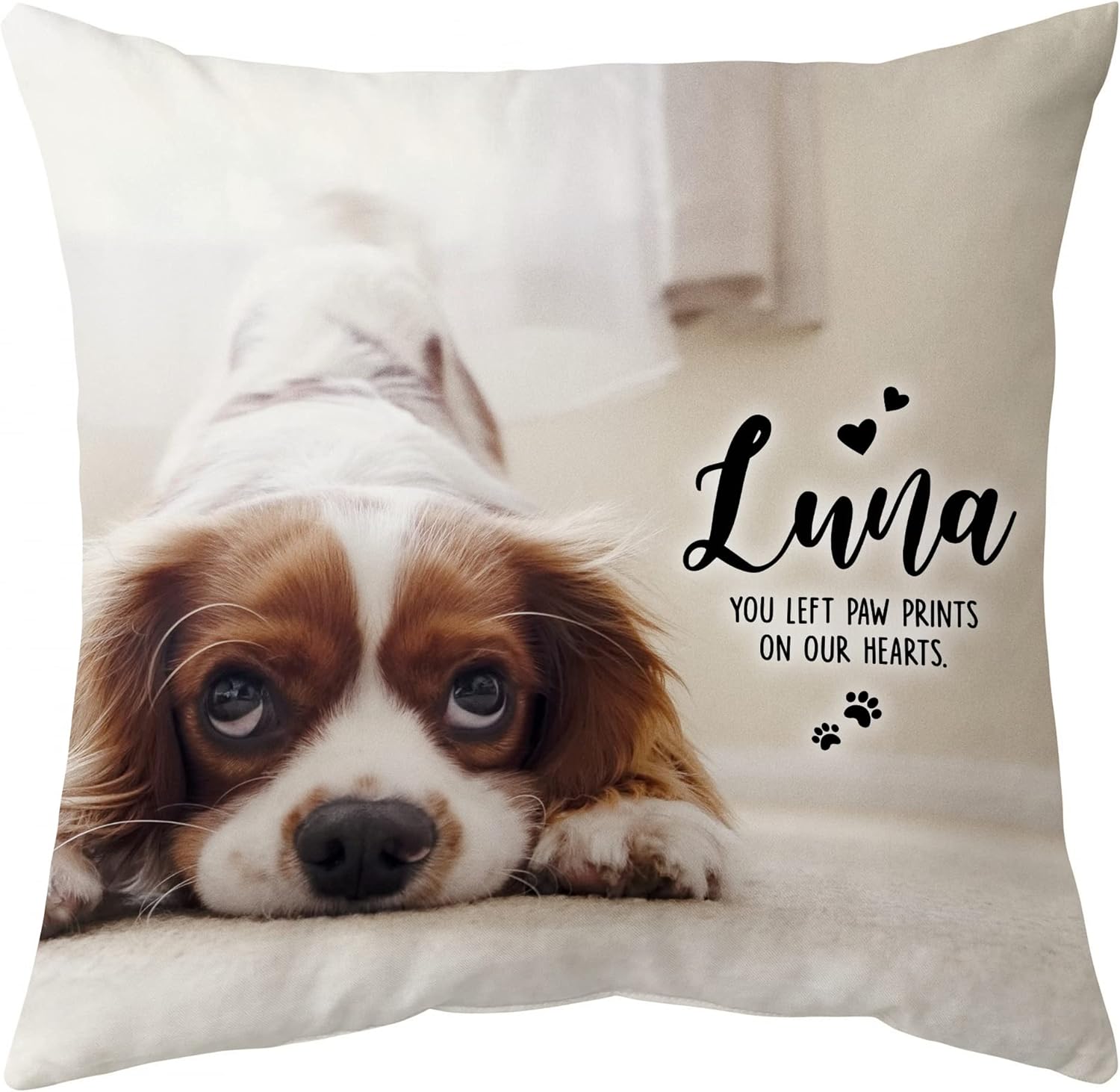 You Left Paw Prints Our Heart - Personalized Photo Pillow