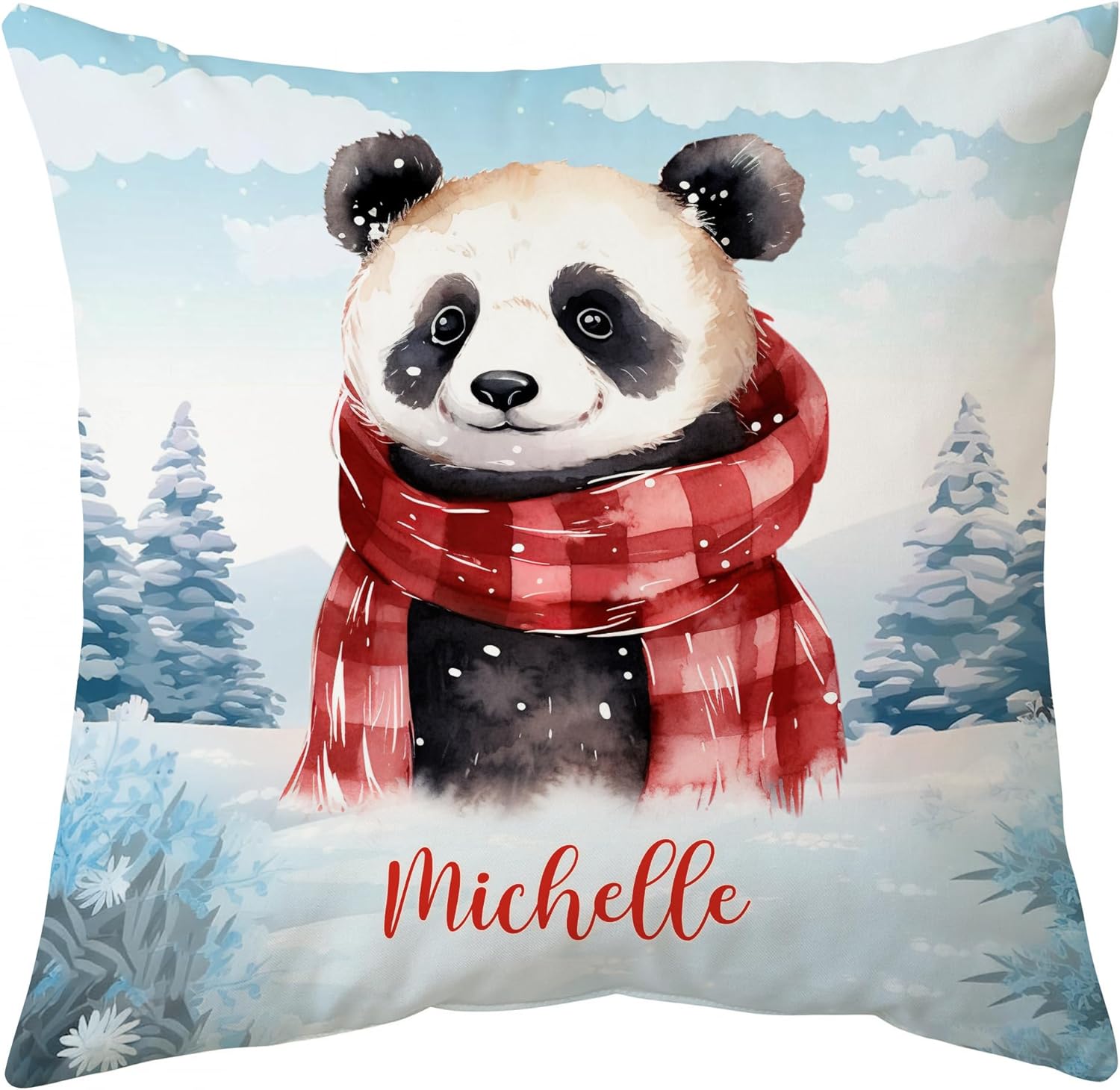 Panda Snow Pattern - Personalized Pillow (Insert Included)