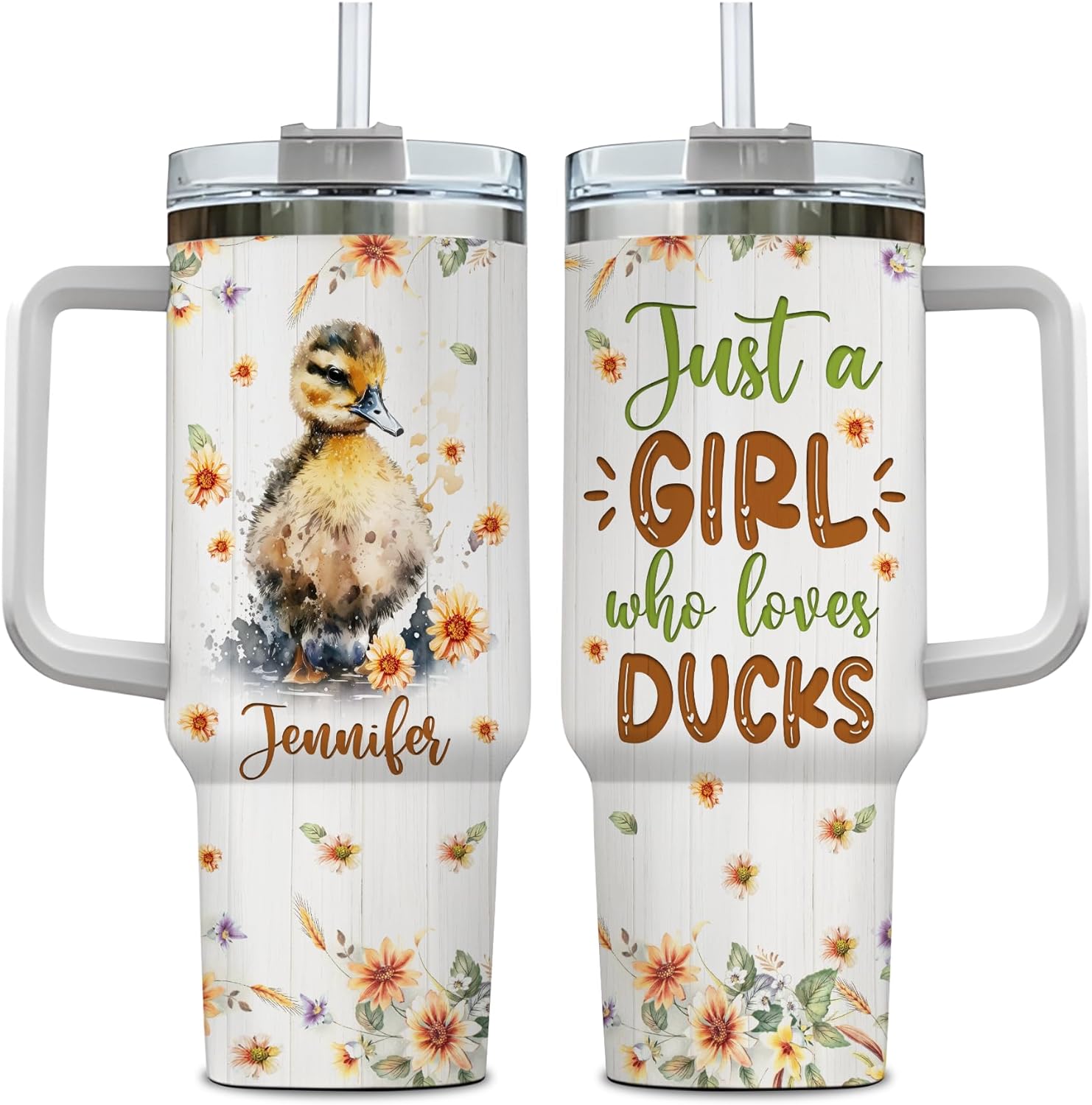 Just a Girl Who Loves Duck  - Personalized Tumbler 40oz with Straw