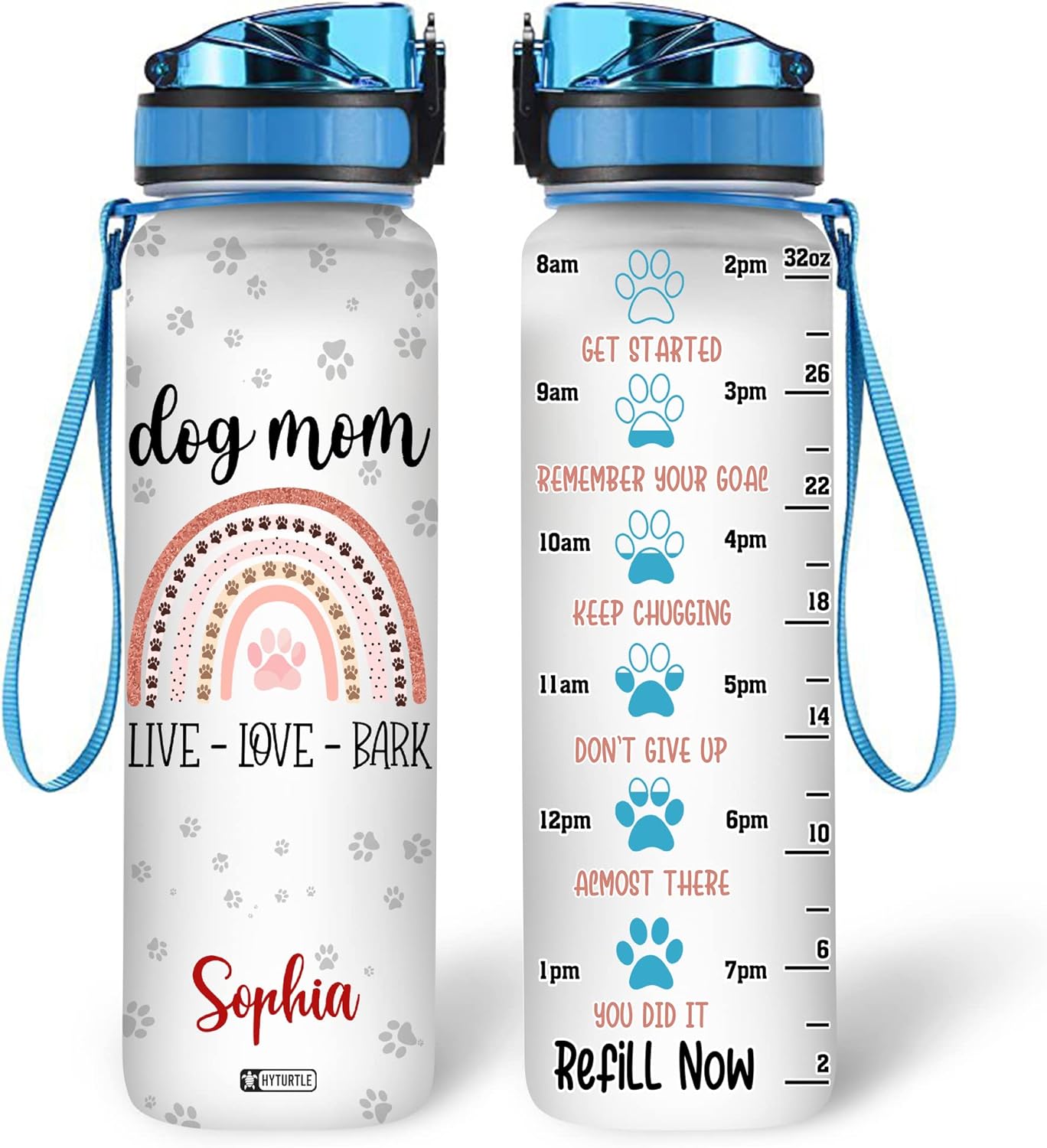 Dog Mom - Personalized Water Tracker Bottle 32oz