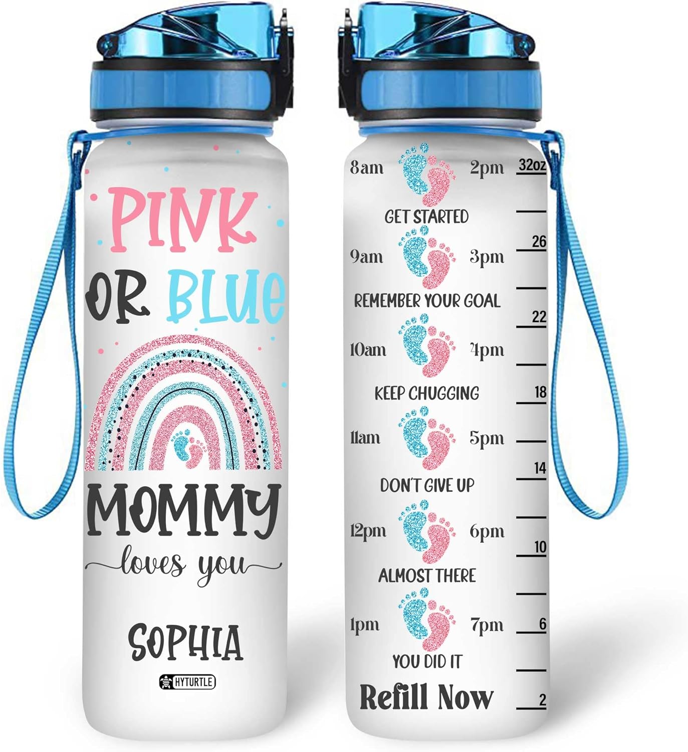 Mommy Loves You - Personalized Water Tracker Bottle 32oz
