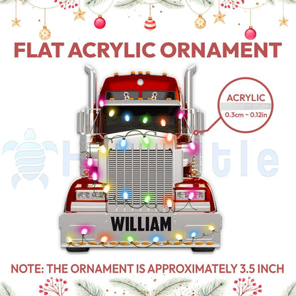 Red Truck, Truck Driver - Personalized Acrylic Ornament