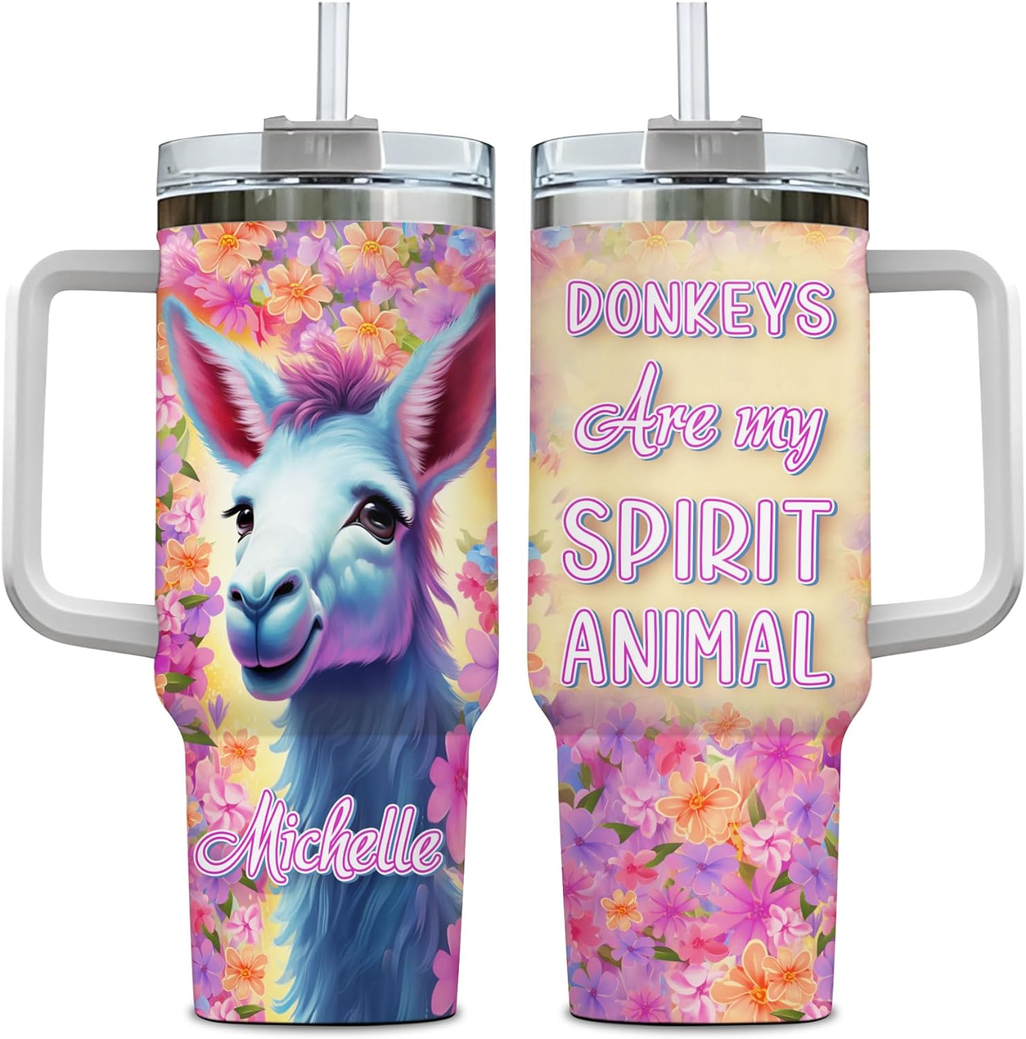 Donkey Are My Spirit Animal - Personalized Tumbler 40oz with Straw