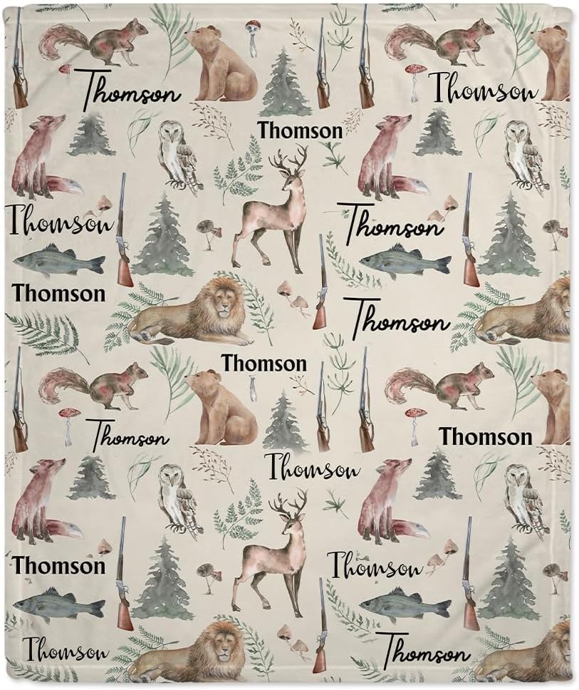 Animal Woodland Baby Blanket - Personalized Blanket