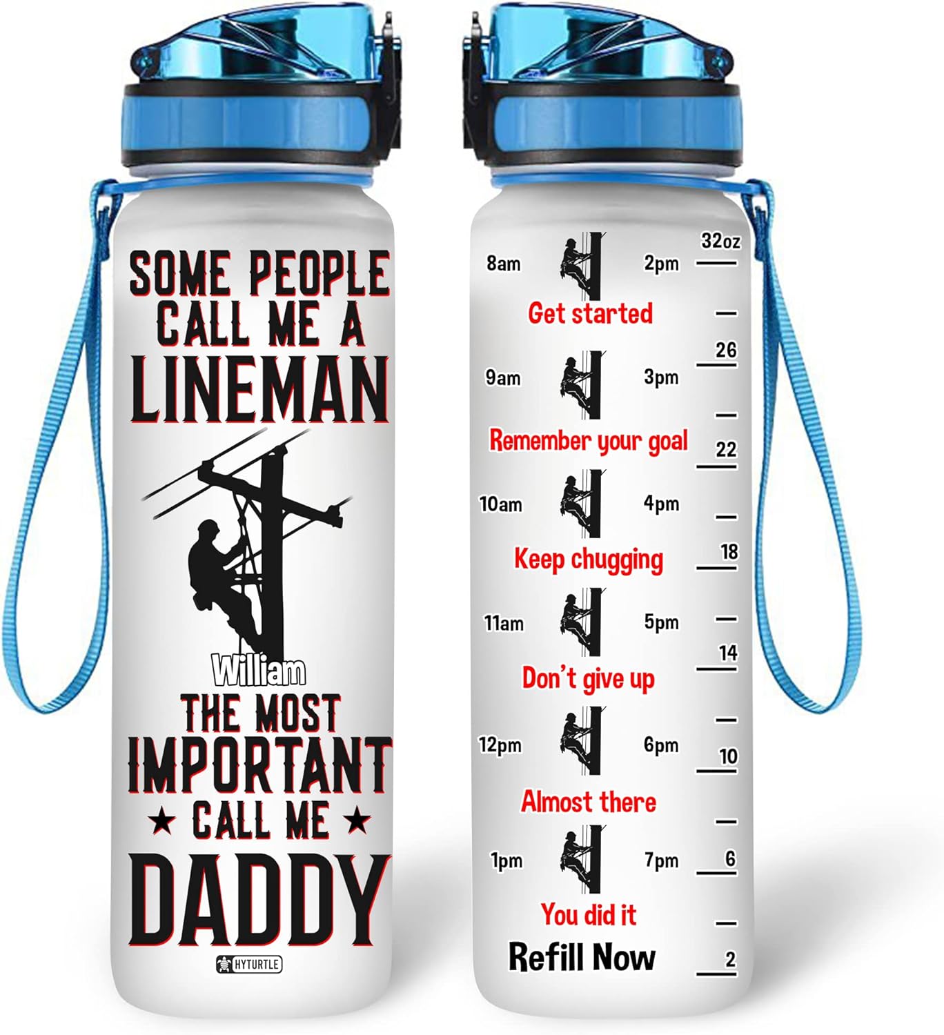 Some People Call Me A Lineman - Personalized Water Tracker Bottle 32oz