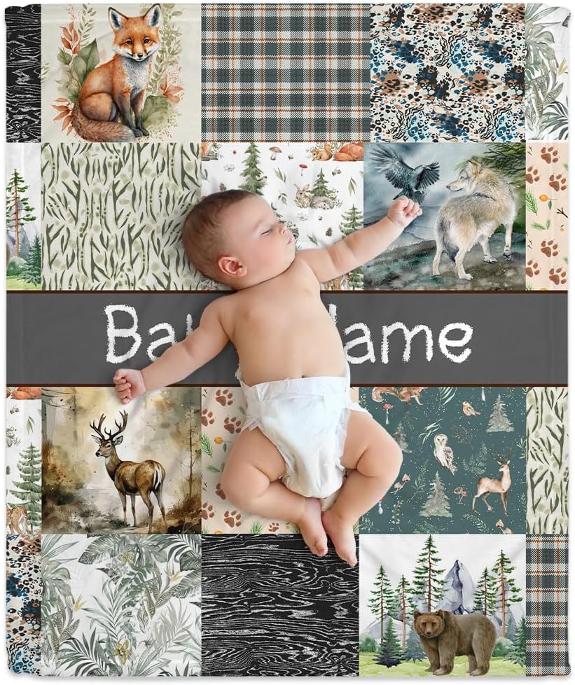 Animal Woodland Baby Blanket - Personalized Blanket