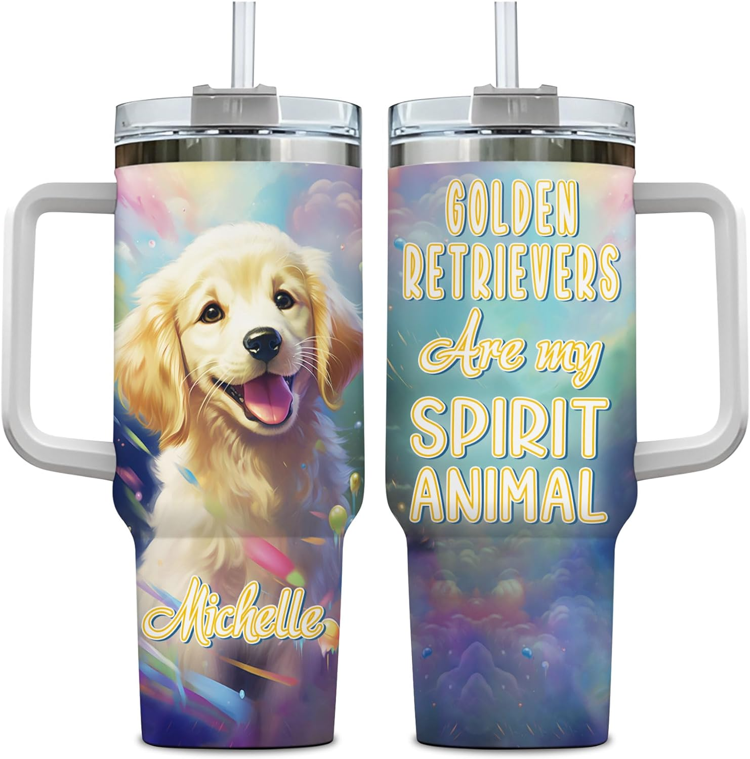 Golden Are My Spirit Animal - Personalized Tumbler 40oz with Straw