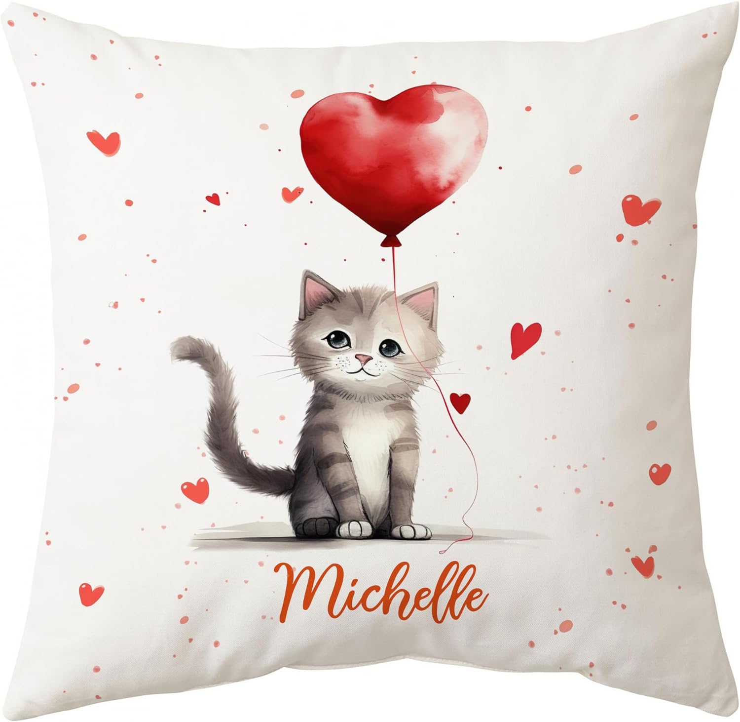 Cat Valentine Pattern - Personalized Pillow (Insert Included)