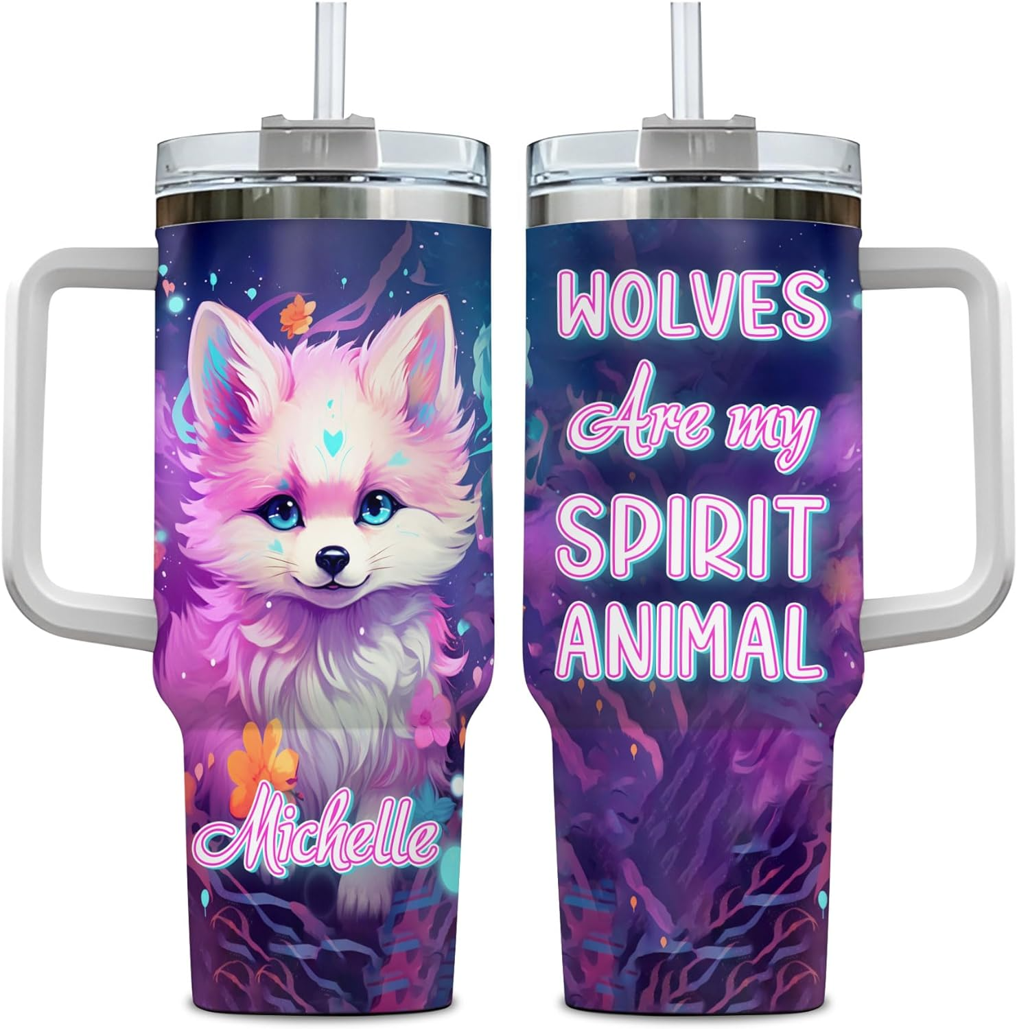 Wolf Are My Spirit Animal - Personalized Tumbler 40oz with Straw