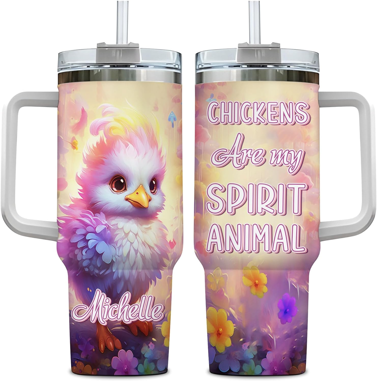 Chicken Are My Spirit Animal - Personalized Tumbler 40oz with Straw