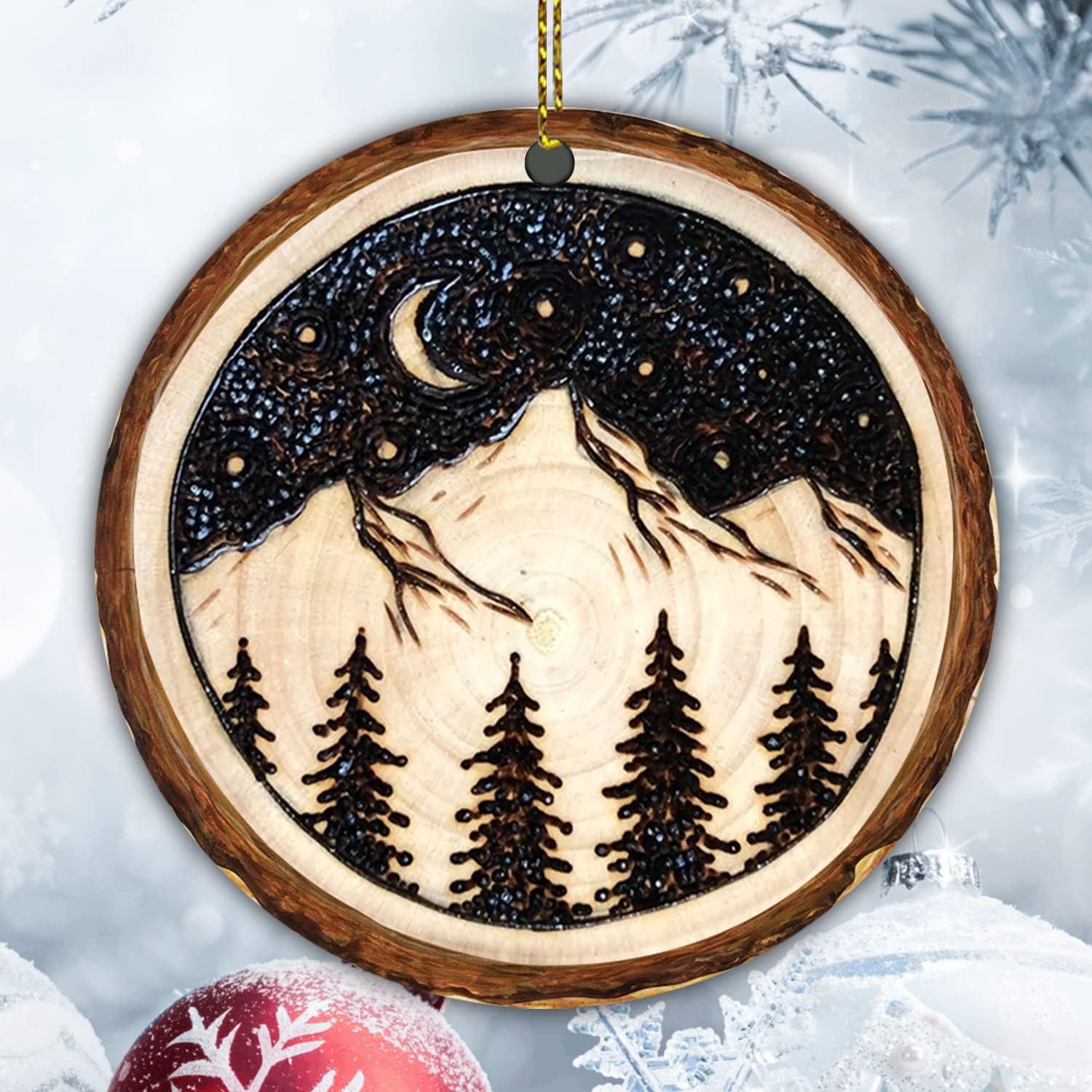 Camping Hiking Lover- Personalized Wooden Ornament