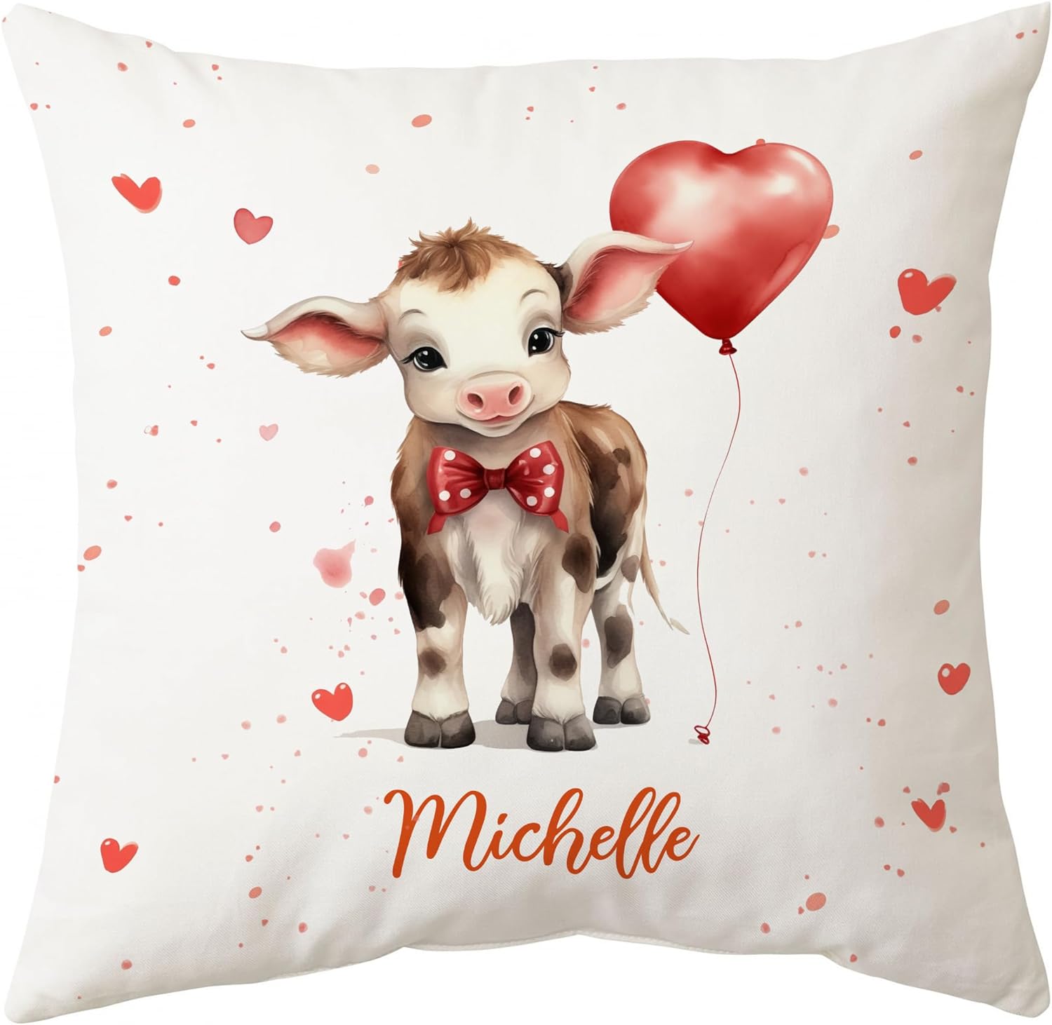 Cow Valentine Pattern - Personalized Pillow (Insert Included)