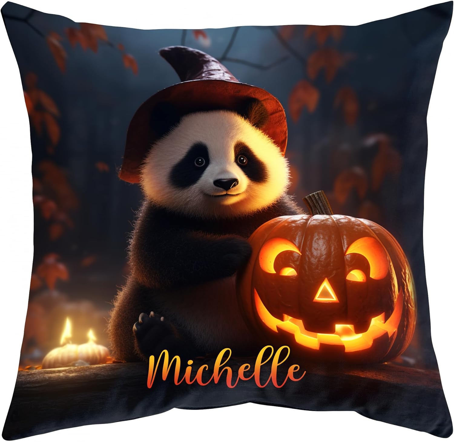 Panda Halloween Pattern - Personalized Pillow (Insert Included)