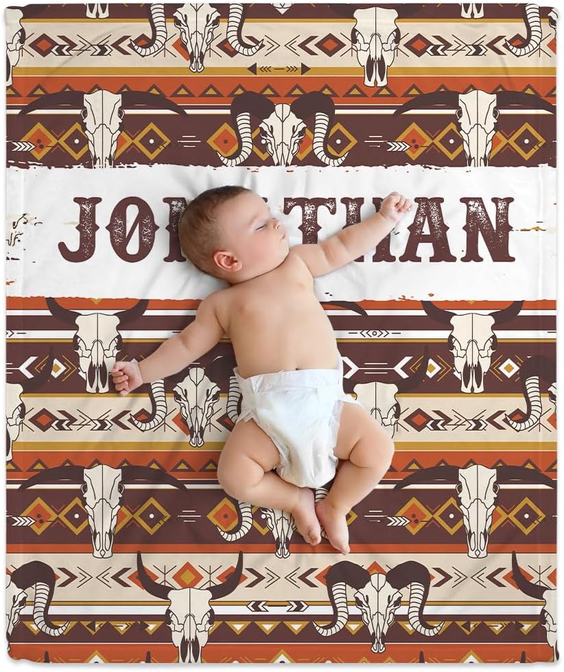 Wild West Cowboy Baby Blanket - Personalized Blanket