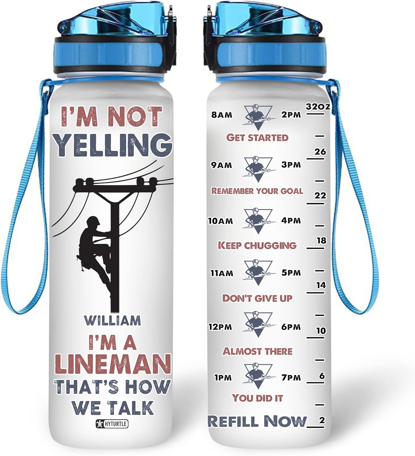 I'm A Lineman - Personalized Water Tracker Bottle 32oz