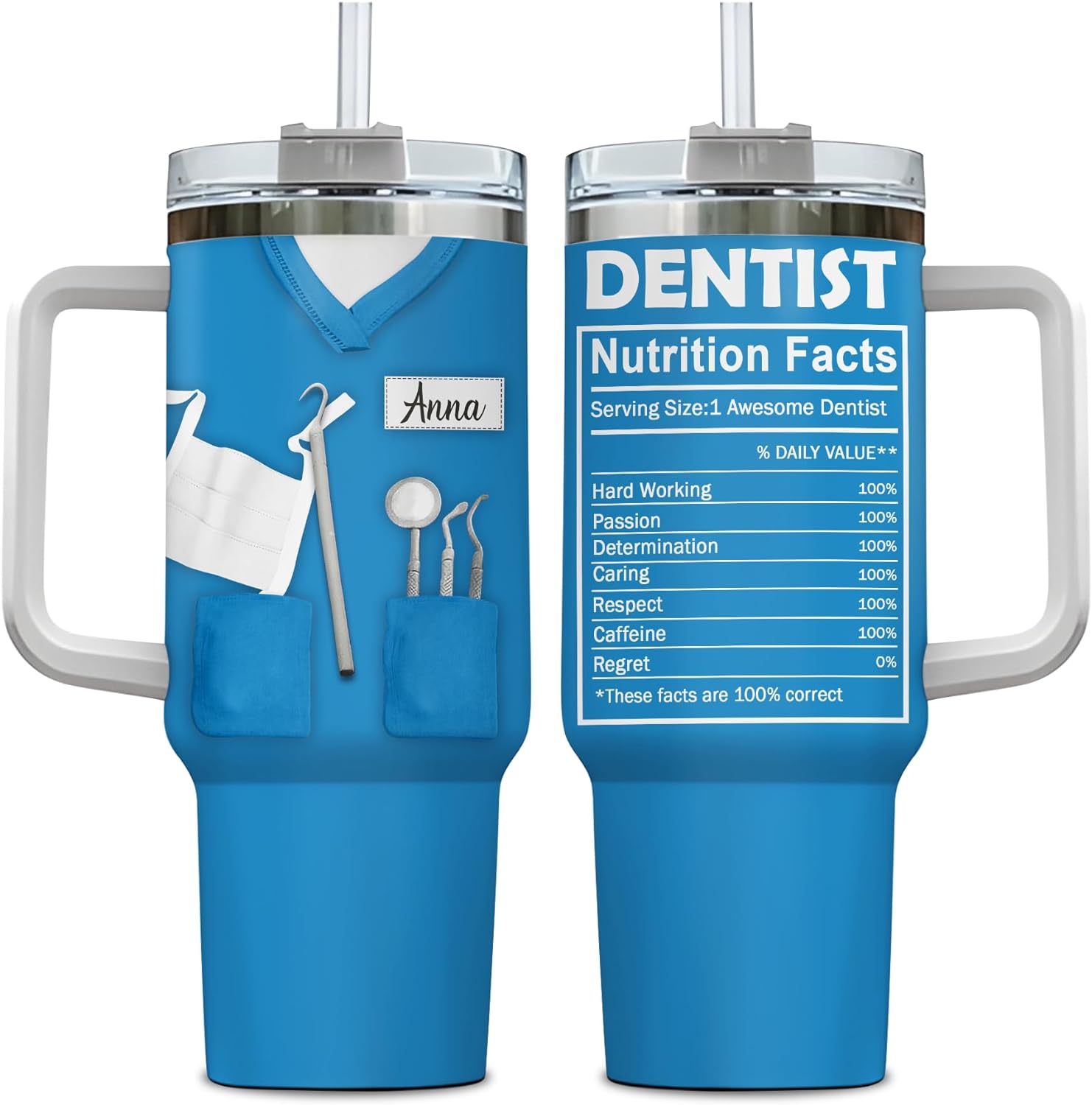 Dentist Theme - Personalized Tumbler 40oz with Straw