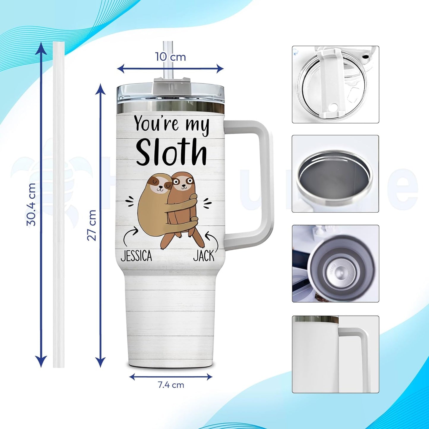 You're my Sloth - Personalized Tumbler 40oz with Straw