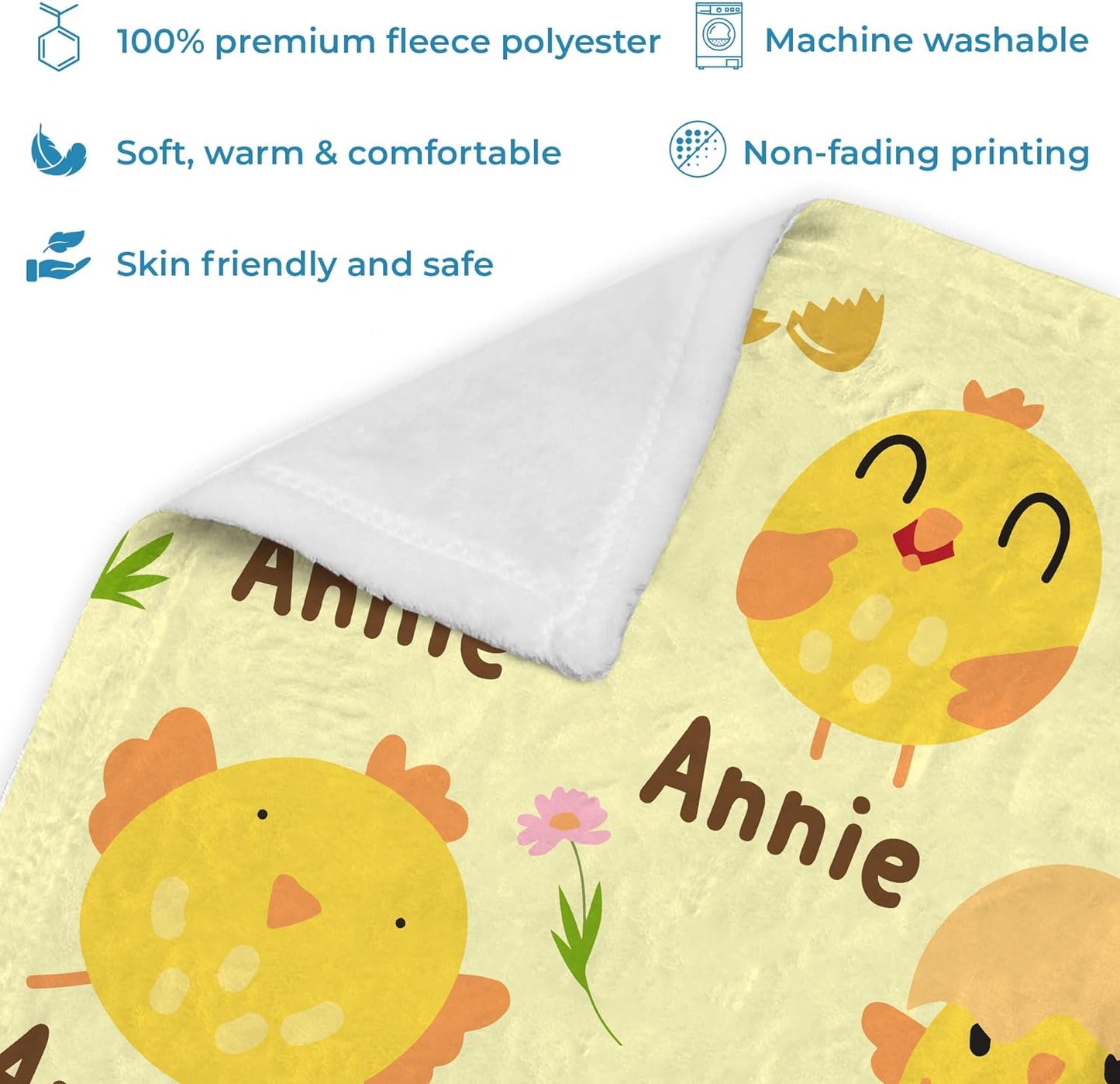 Chicken Baby Blanket - Personalized Blanket