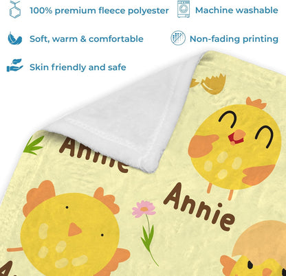 Chicken Baby Blanket - Personalized Blanket