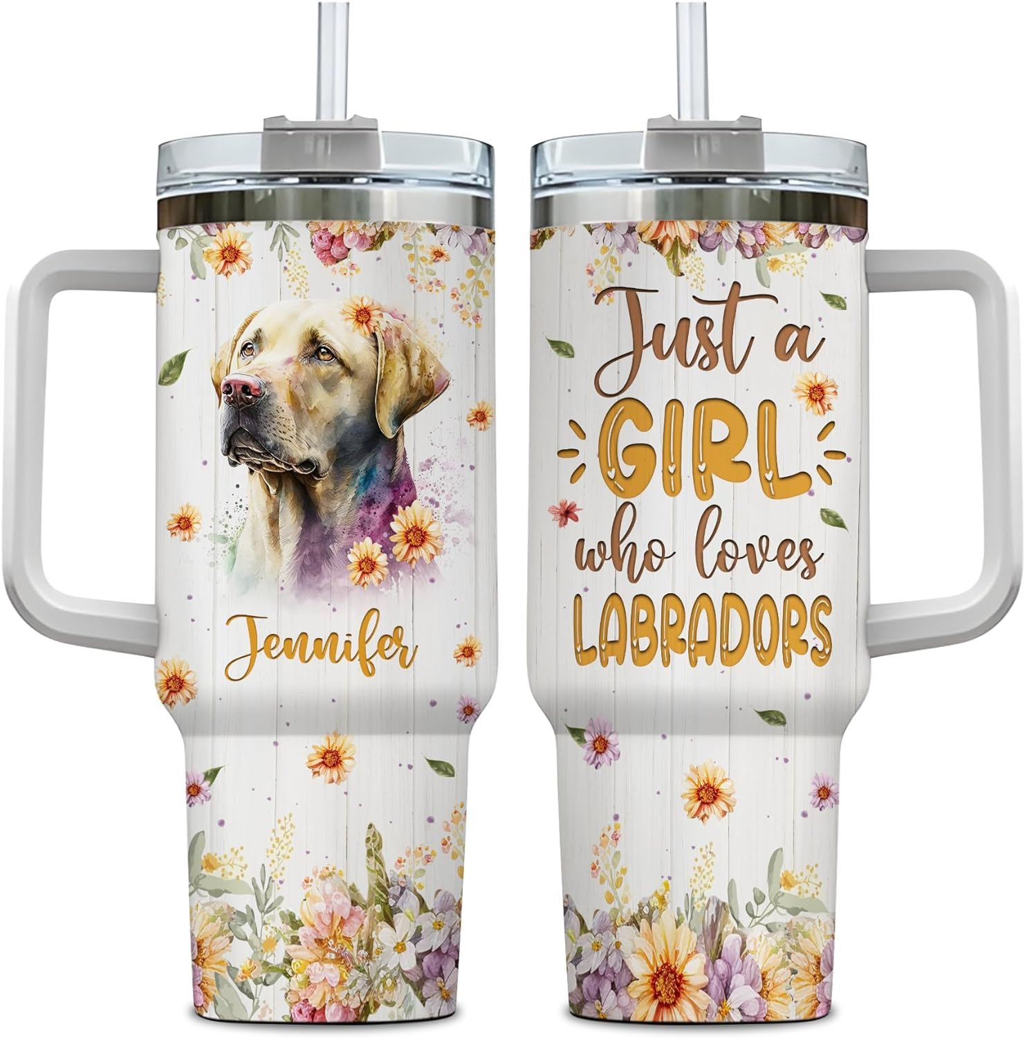 Just a Girl Who Loves Labrador - Personalized Tumbler 40oz with Straw