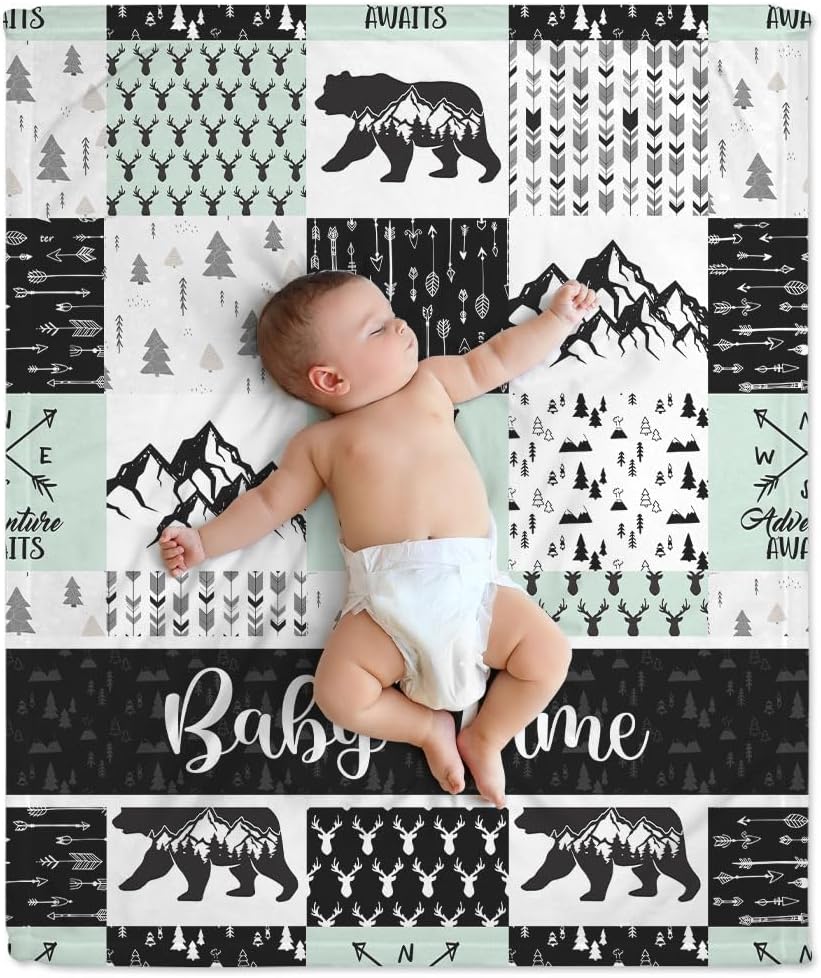 Woodland Animal Baby Blanket - Personalized Blanket